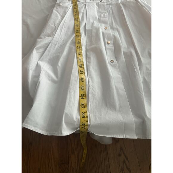 Boston Proper Collared Full Button Fit and Flare Dress Womens Size 8 White NWT - Picture 8 of 8